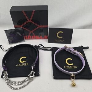 Chic Chok Purple Collar Set Fairy Lolita Light Adjustable Choker Breathless Pull
